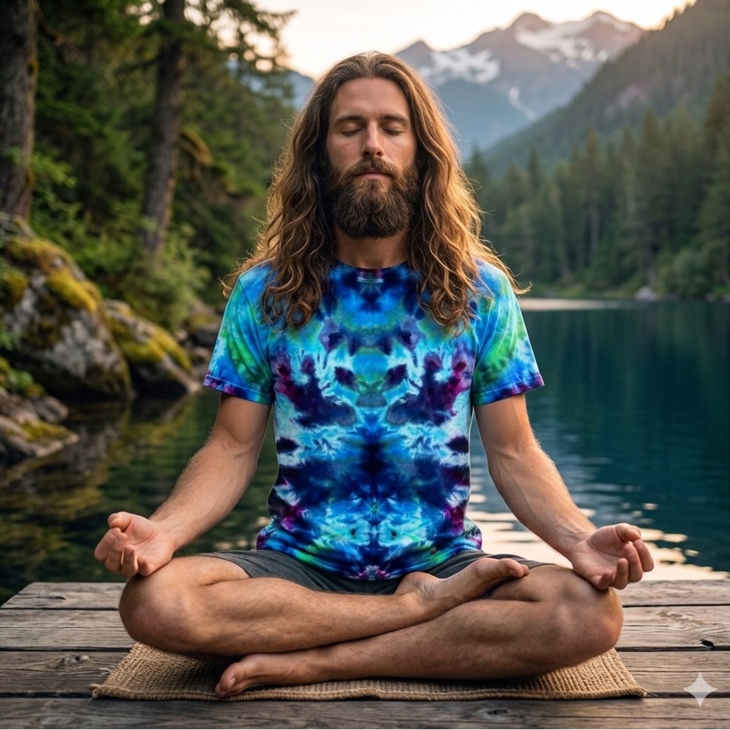 Organic Cotton Psychedelic Tie Dye Festival Meditation T Shirt